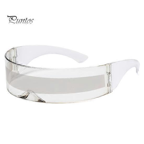 UV Protecting Glasses Frameless Design Science And Technology Style Foldable Shatterproof PC Material Lightweight for Parties Club Cosplay Cycling