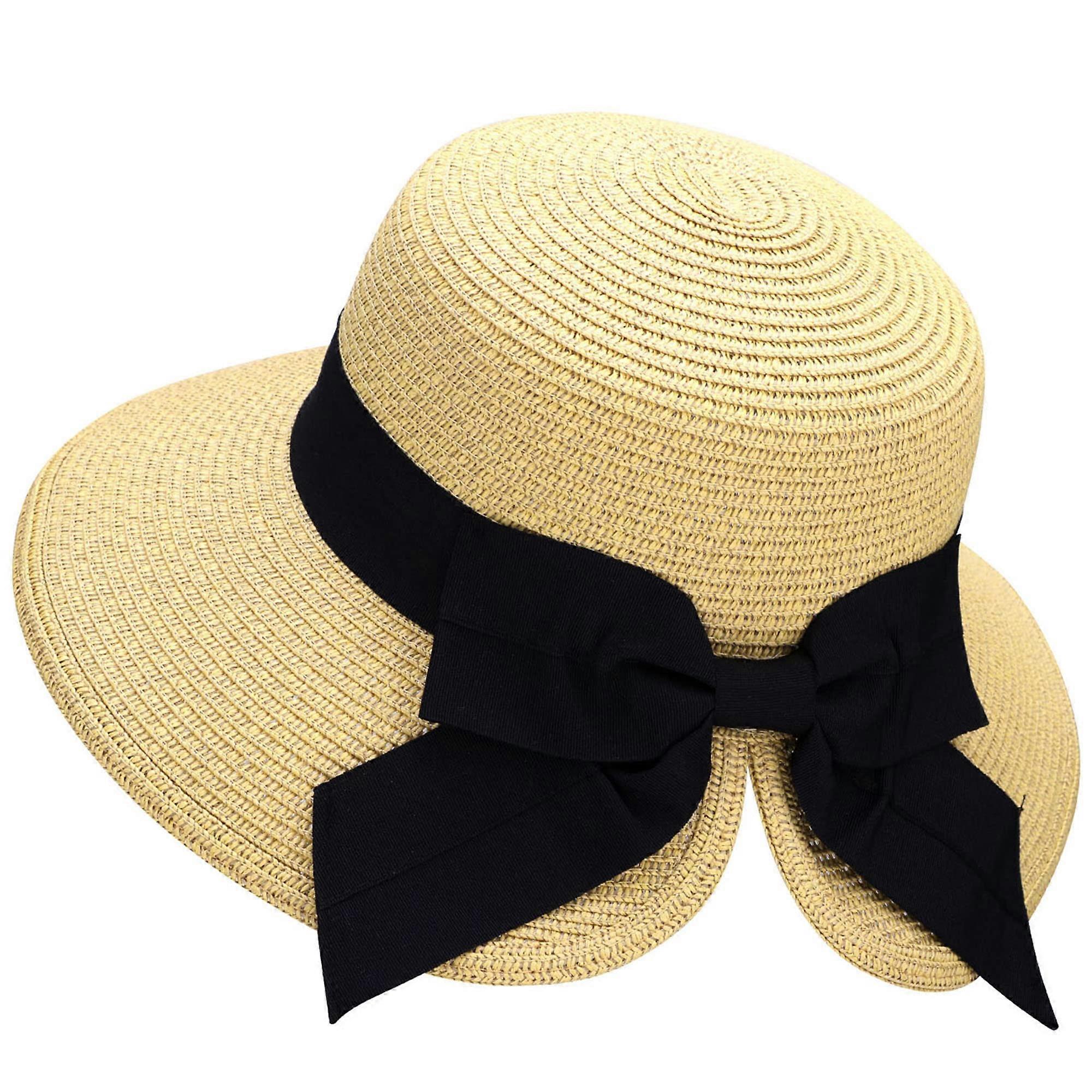 Women's UPF 50+ Foldable Beach Sun Hat with Wide Brim, Adjustable Strap, Breathable Material, Lightweight Design