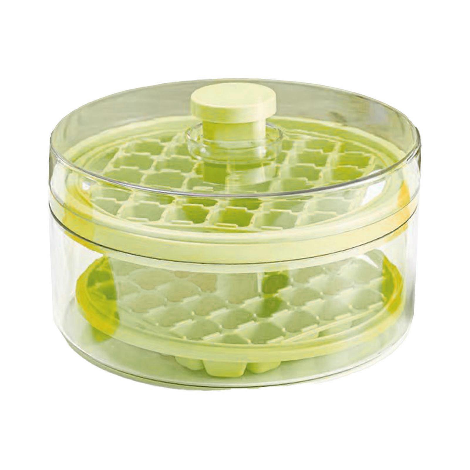 Green Double Layer Round Ice Box Large Capacity Odourless Ice Cube Trays for Chilling Drinks Coffee Juice Cocktail