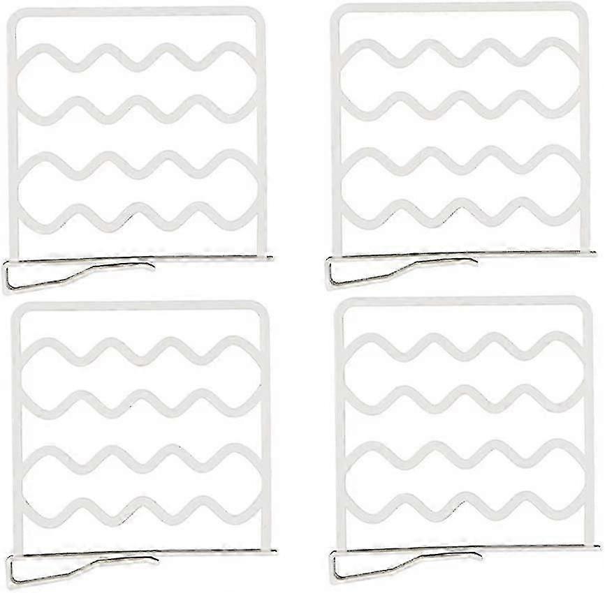 Shelf Divider Cabinet Organization System White 4-pcs Multifunctional