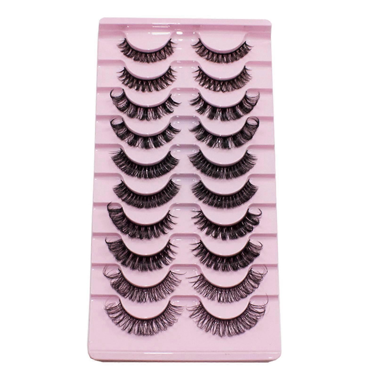 10 Pairs Super Curl False Eyelash Set Soft Comfortable No Irritation Lashes For Party Cosplay Makeup Supplies