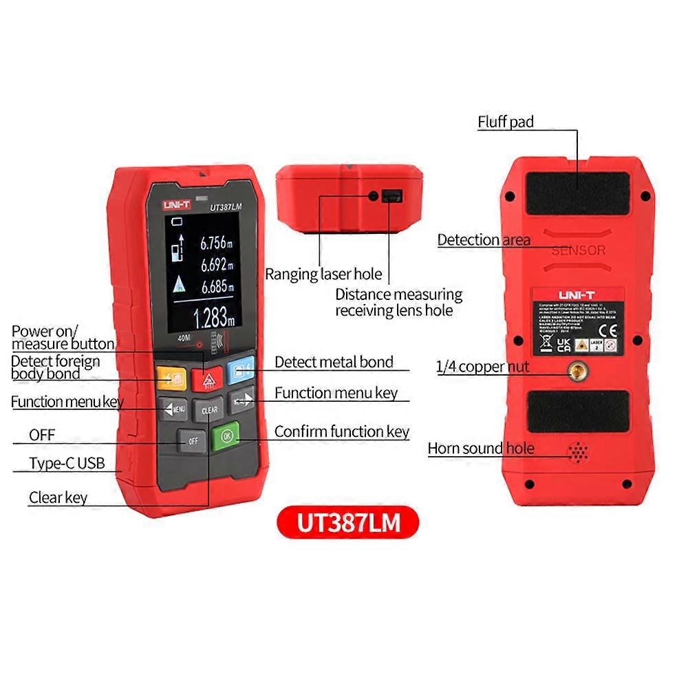 UNI-T UT387LM Wall Detector Steel Wire Water Pipe Metal Detector with Wall Detection Function and Ranging Function
