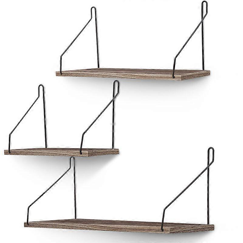 3PCS Floating Shelves Rustic Wooden Wall Shelves