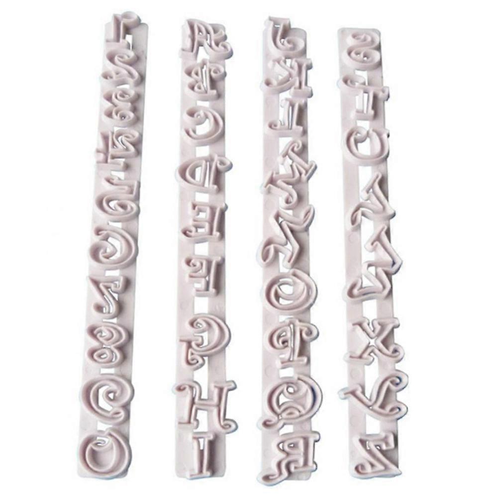 4Pcs Alphabet Fondant Baking Mold Cutter Cookie Biscuit Cake Decorating Mould Alphabet Letters Set For Cakes