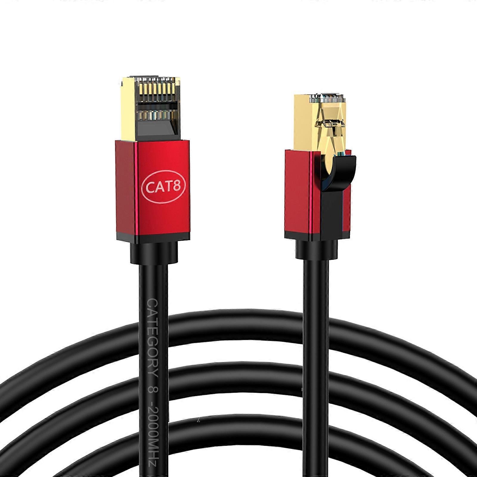 CAT8 Ethernet Kablosu CAT8 10Gigabit Ağ Kablosu Evlerde ve İşyerlerinde Hızlı Bağlantı için Kırmızı