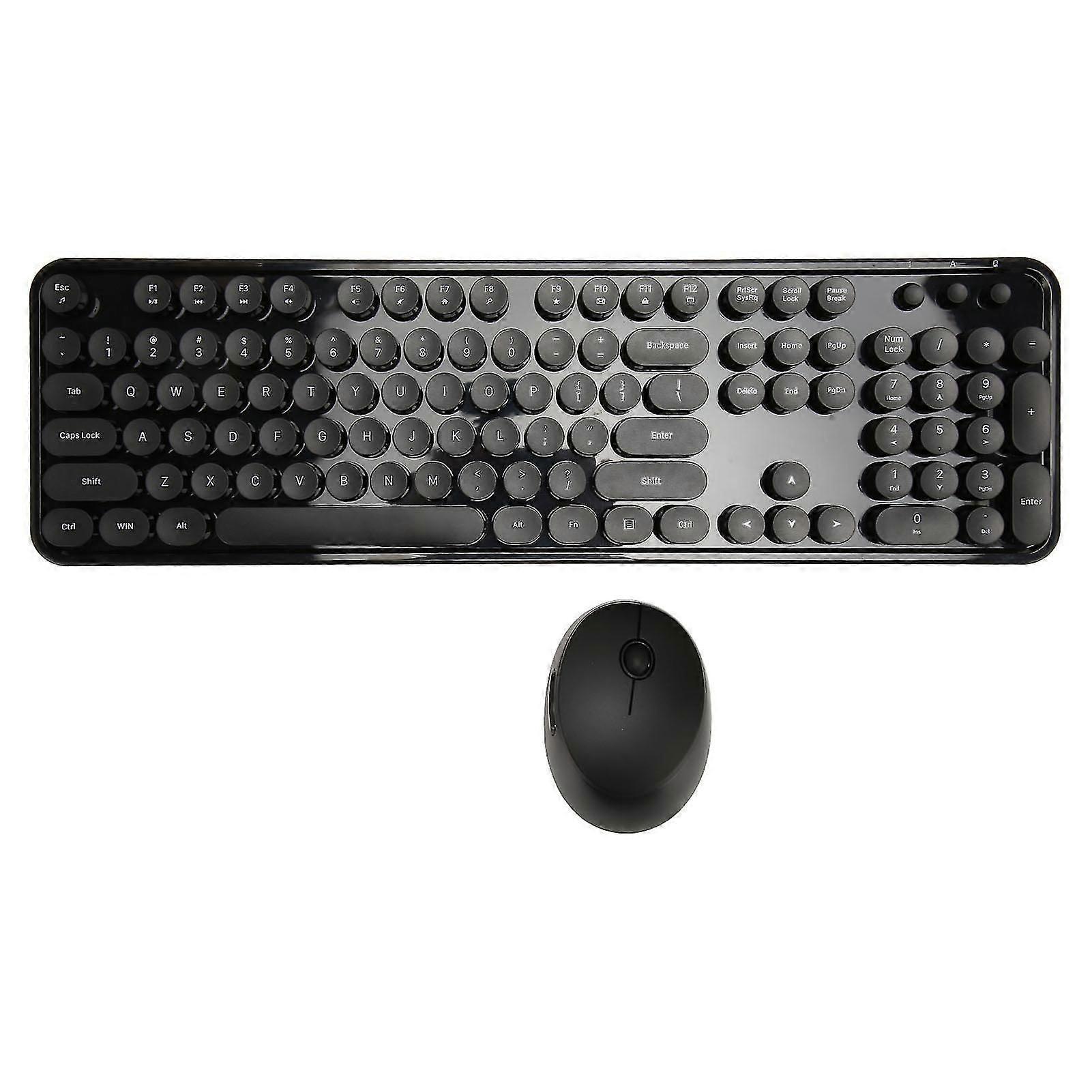 Wireless Keyboard Mouse Combo 2.4G Retro Punk für PC Einfache Bedienung