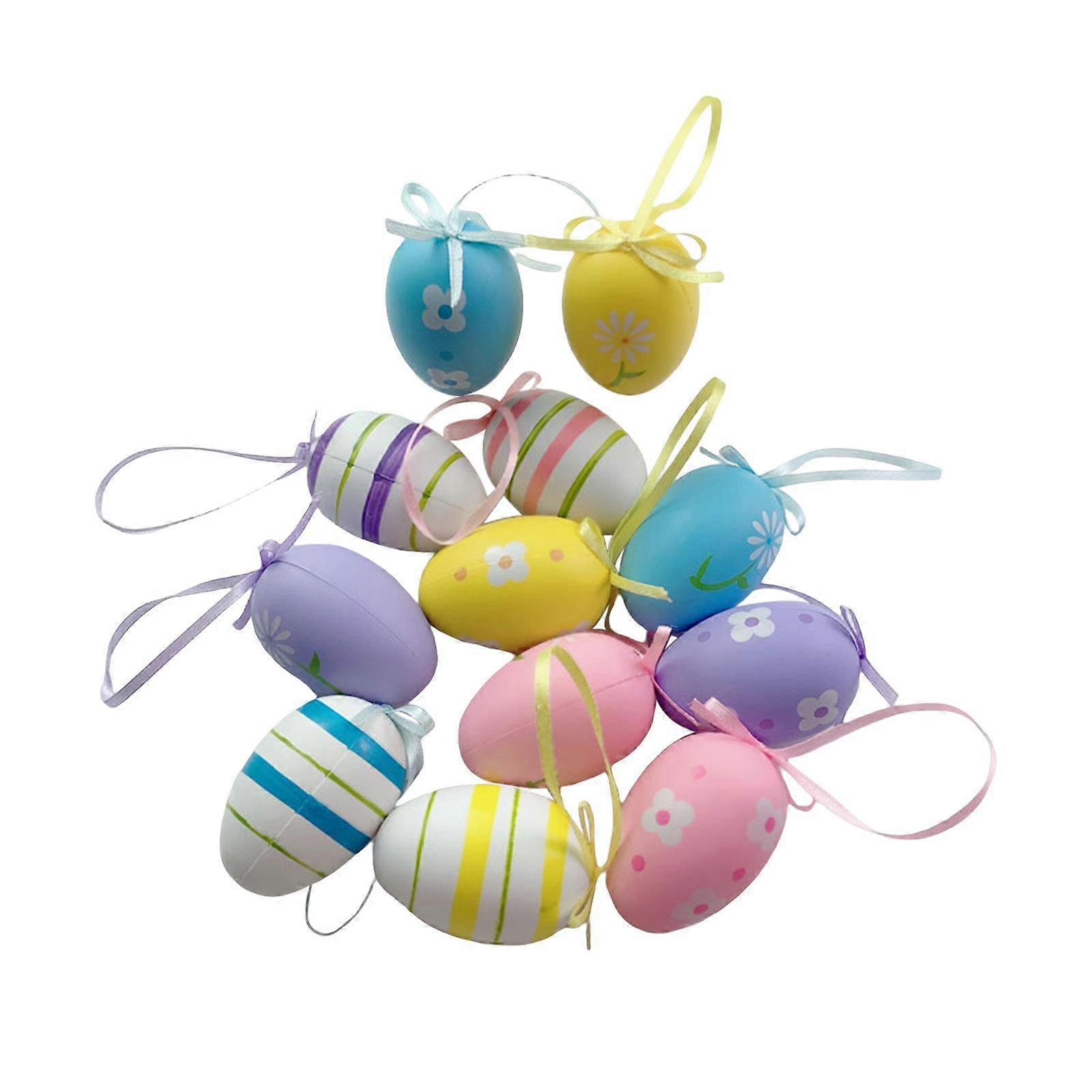 12Pcs Hanging Artificial Bird Eggs Easter Egg for Photography Prop Wedding