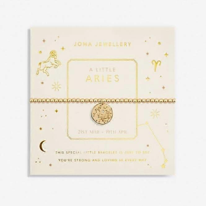 Star Sign A Little Aries Gold Plated 17.5cm Stretch Bracelet 6803