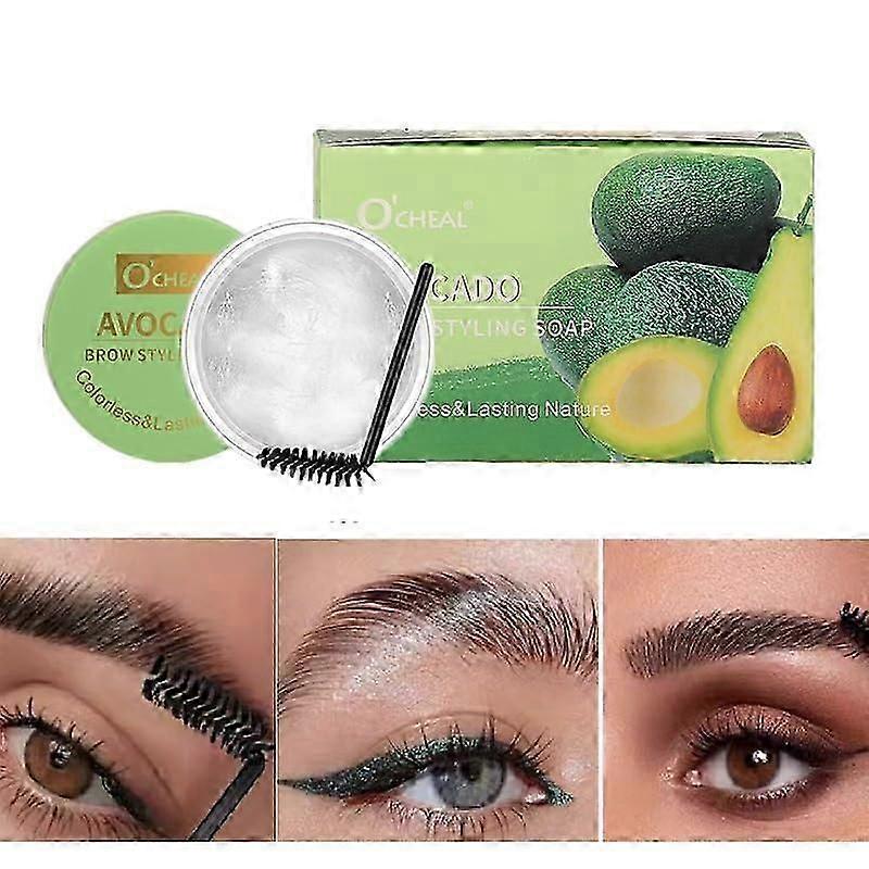 Avocado Clear Eyebrow Gel, Clear Eye Brow Gel Eyebrow Setting Gel, Brow Glue for Eyebrows,Setting&Fuller Brow Look, Enhance Brow Makeup