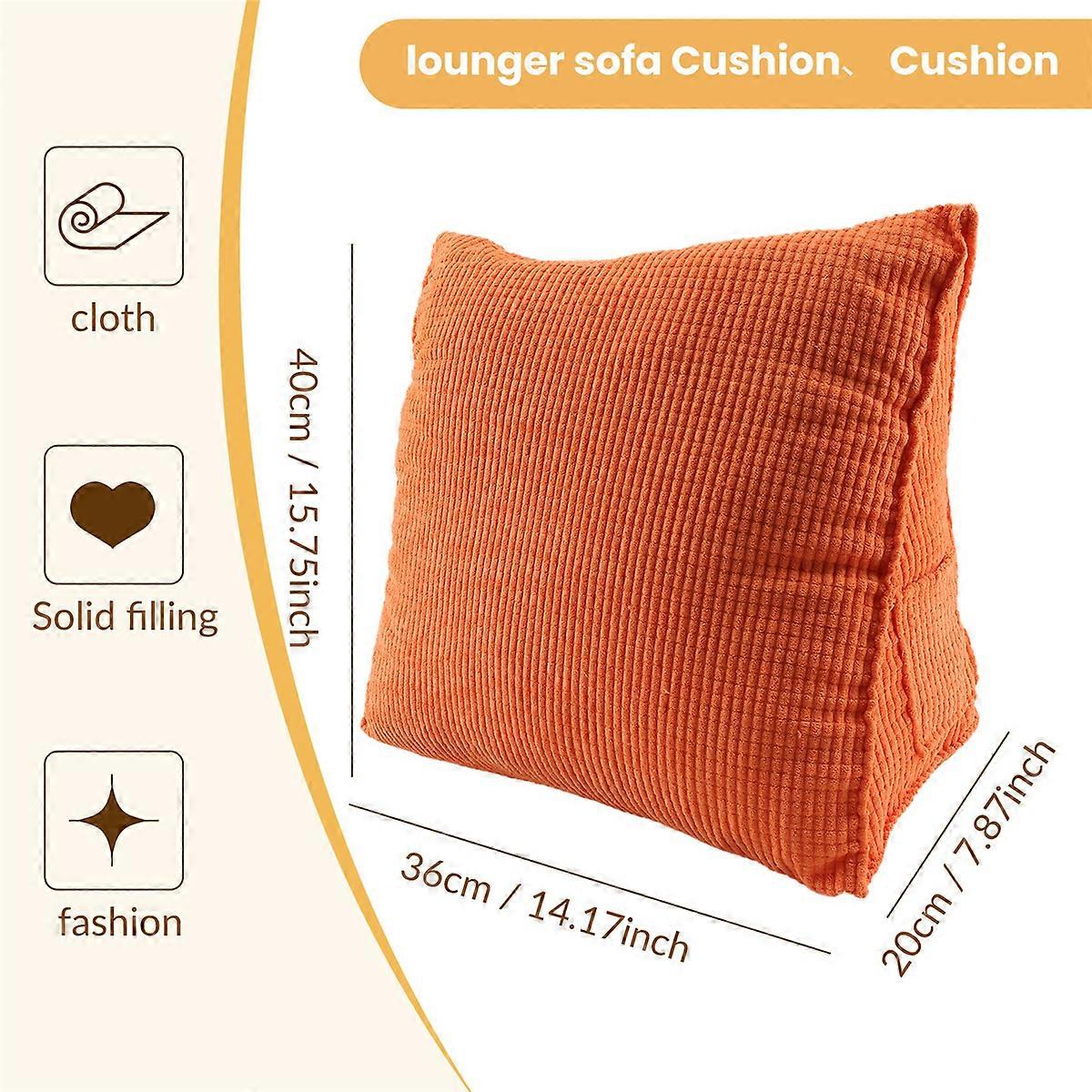 Solid Color Reading Backrest Cushion Wedge Pillow Thick Lumbar Back Pad