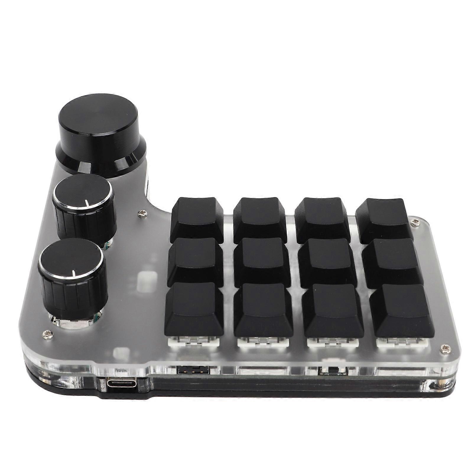 Programmable Keyboard with RGB 3 Knob 12 Keys Bluetooth DIY Multifunction Keypad For Office Media Laboratory 