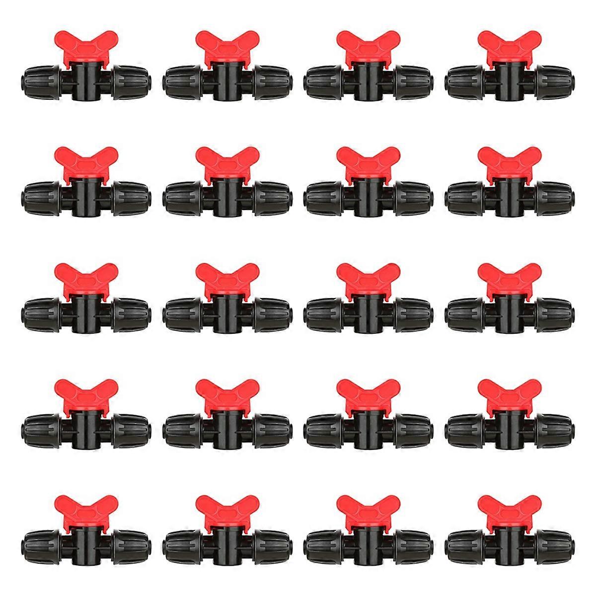 20 Pcs Drip Irrigation Switch Valves 1/2 Inch - In-Line Barb Lock
