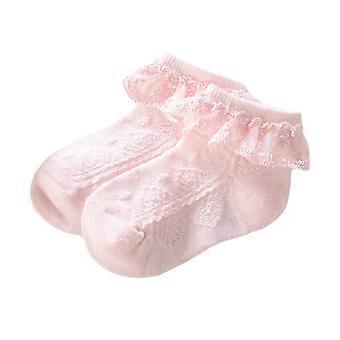 Baby Girls Eyelet Lace Flower Ankle Short Socks Newborn Infant Toddlers Cotton  Silver