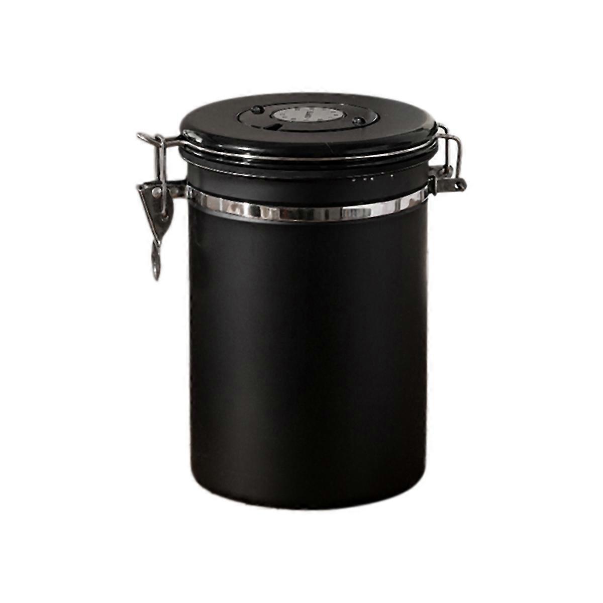 Coffee Canister Airtight Bean Container Storage Box 1.8L Black