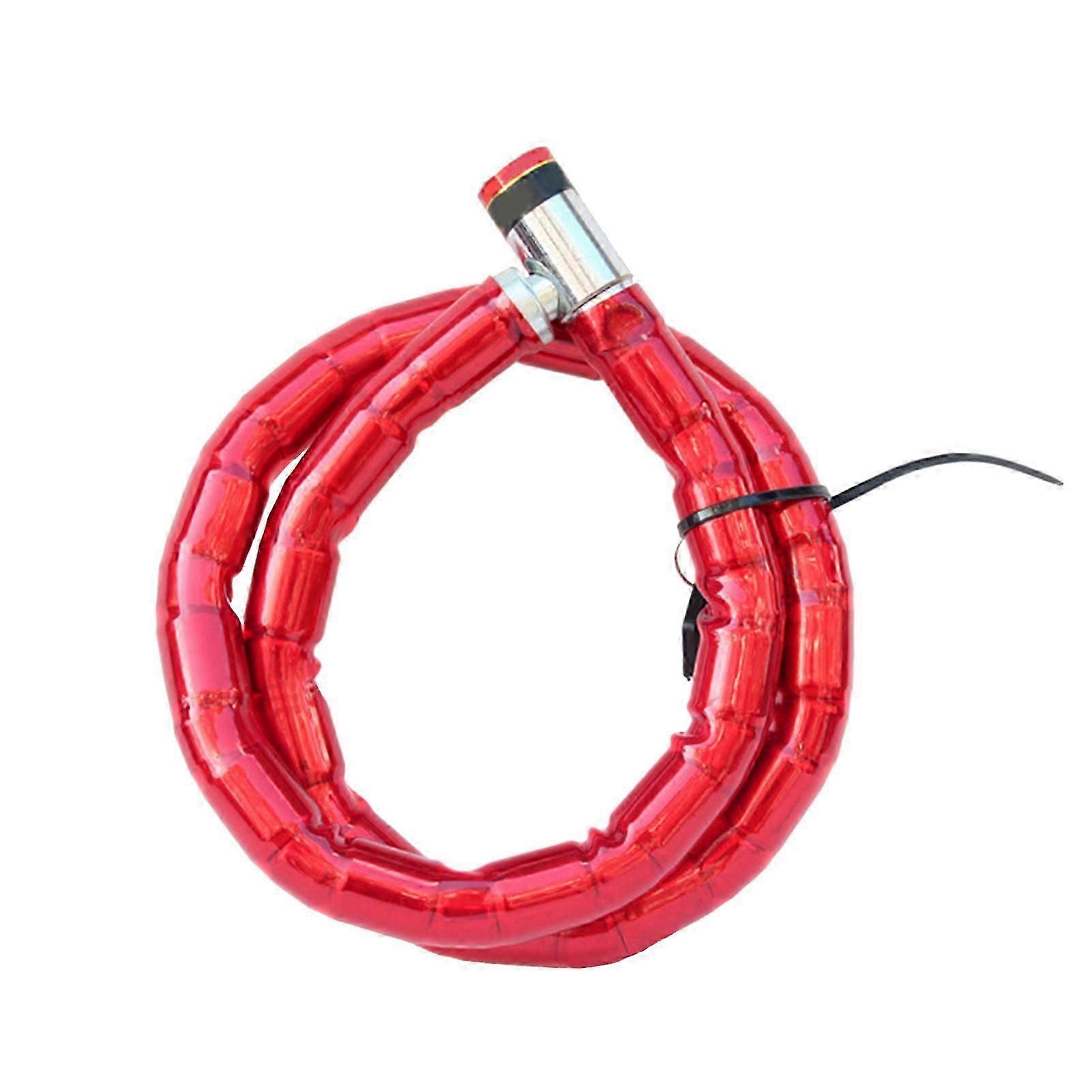 Bike Coil Cable Lock Red Waterproof Rust Resistant Easy to Carry Universal Motorcycle Security Lock