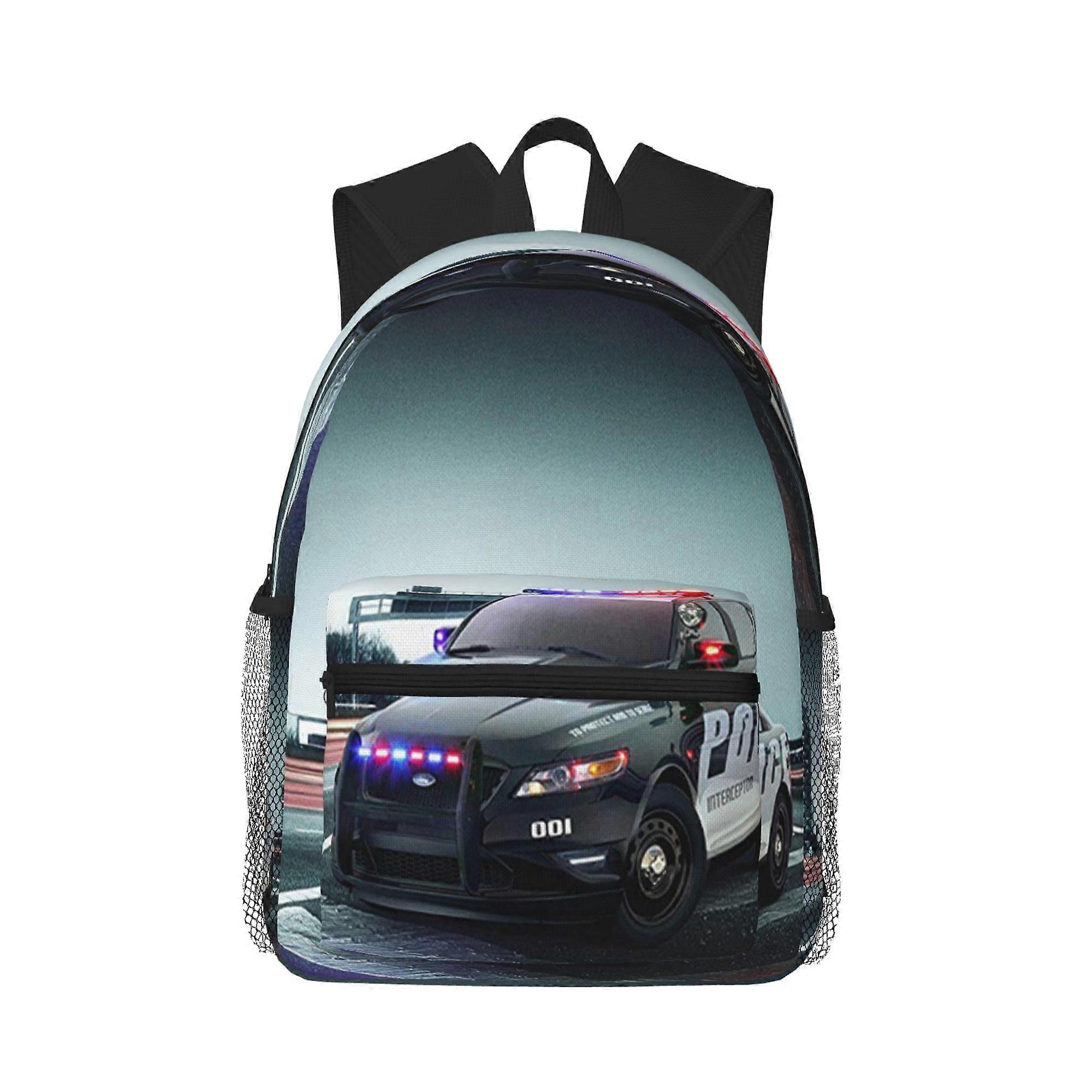 Police Car Backpack for Travel and School with Laptop and Book Compartments