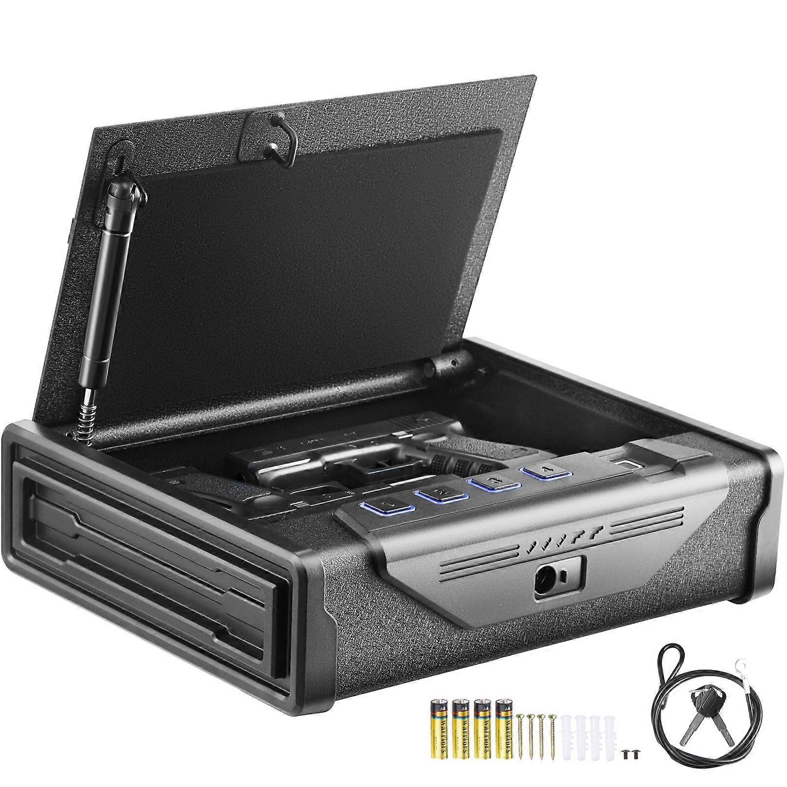 Succebuy Cassaforte per pistole, cassaforte biometrica per armi con tre vie di accesso rapido per le impronte digitali