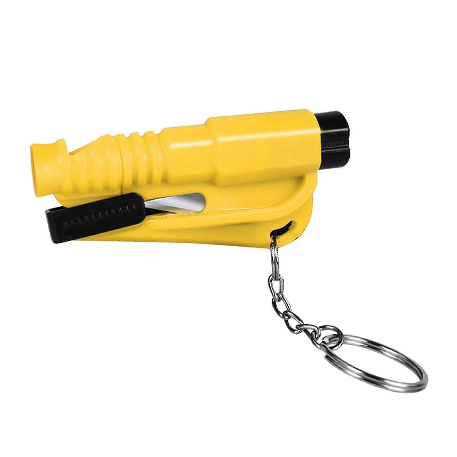 Car Window Breaker 3 in 1 Mini Safety Hammer Portable Yellow
