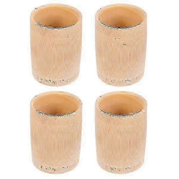 4st Rustik bambu Dryckeskoppar Vin Vatten Koppar Mode Retro Förvaringsrör