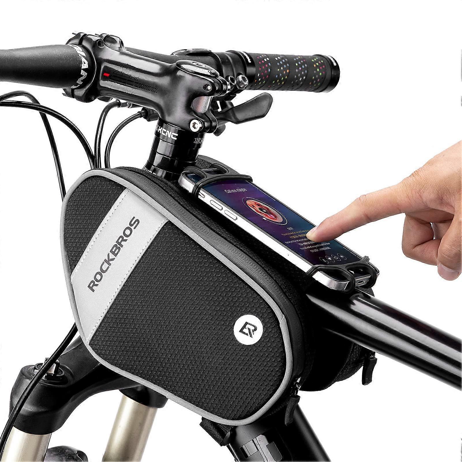 Waterproof Bicycle Front Frame Phone Bag, Universal Handlebar Tube Accessory, Lightweight Design, Durable Material