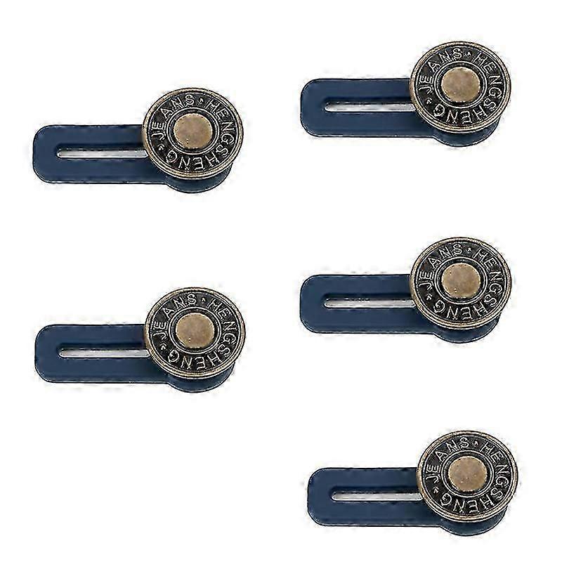 Extensor de cintura para jeans, saias e calças, pacote com 5 unidades, azul, azul