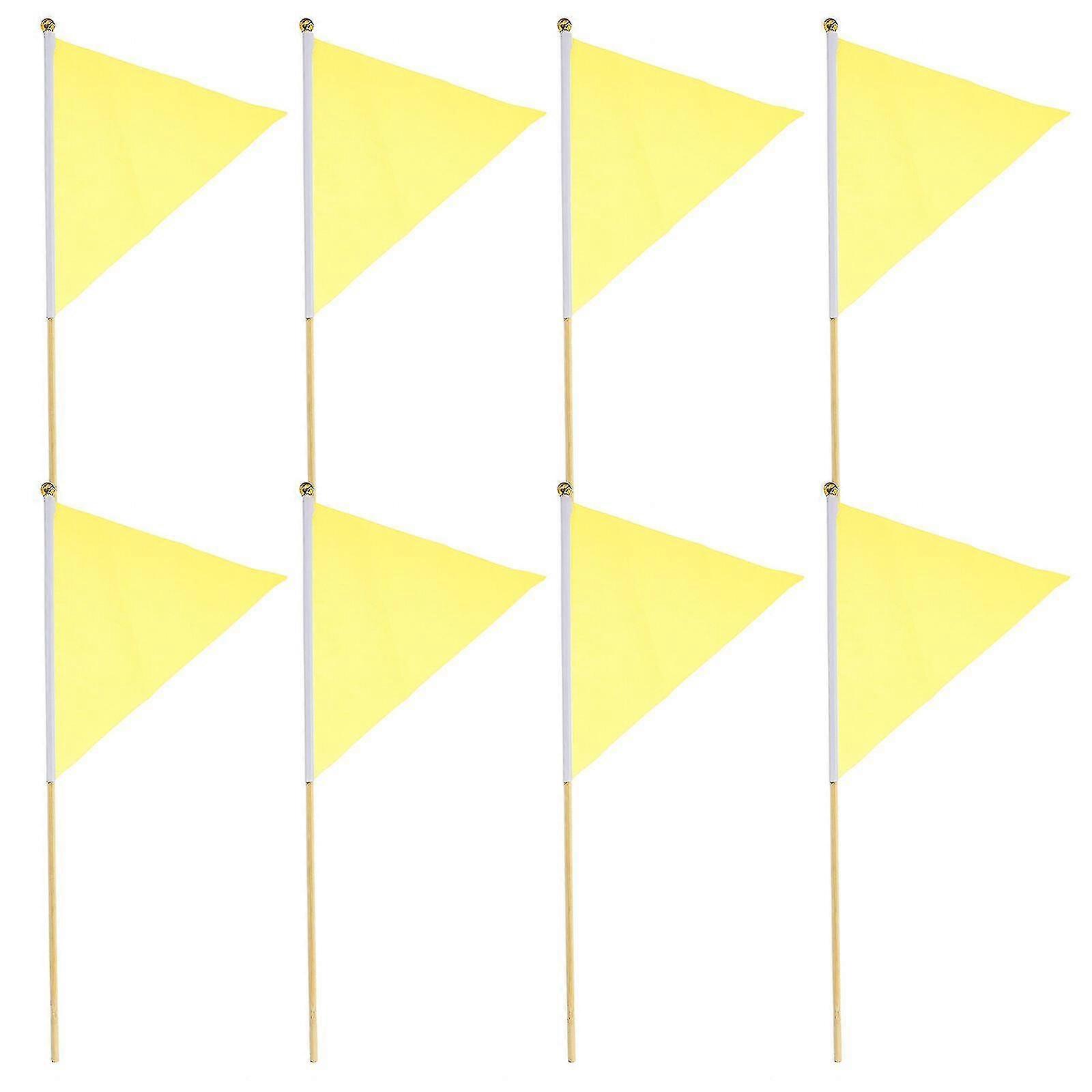 8pcs Garden Marking Flags With Poles Lawn Sprinkler Irrigation Flag Construction Marker Flags