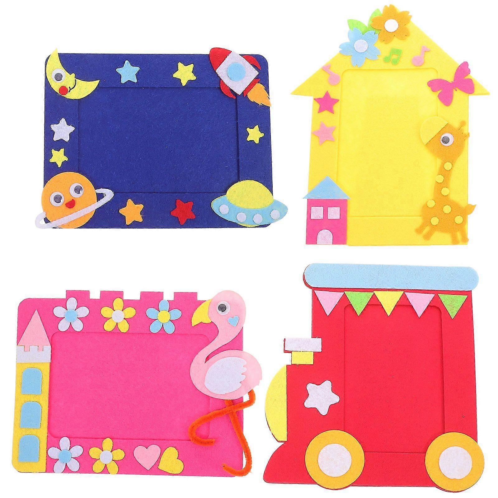 4pcs DIY Picture Frame Non-woven Picture Frames Bulletin Board Decoration (Random Style)