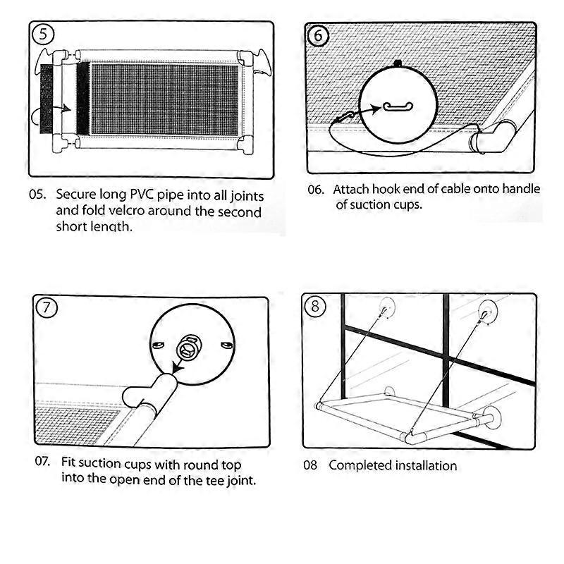 Cats Hammock Window Perch Wall Mounted Detachable Washable Hanging Nest Resting Seat with Suction