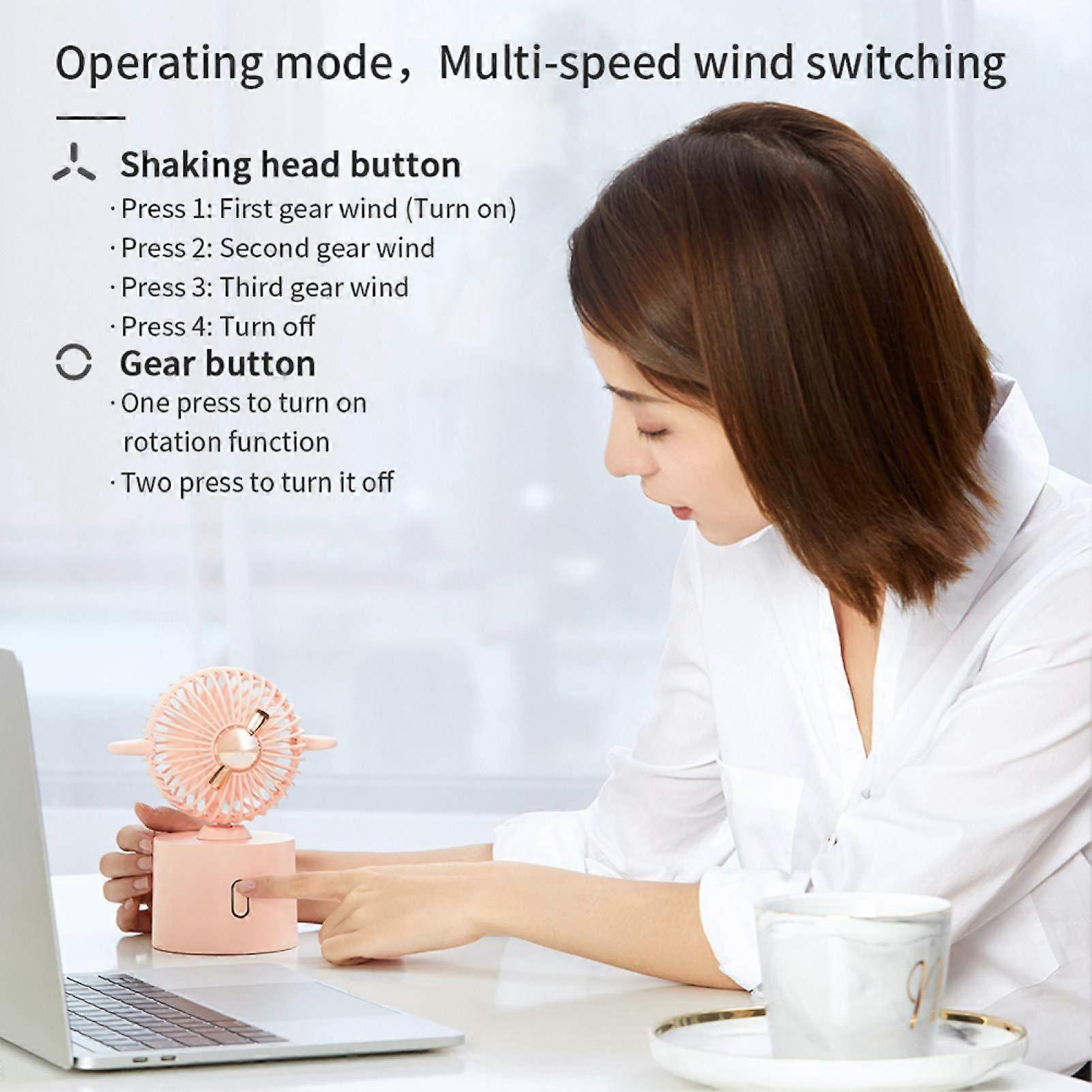 Mini Portable Rotatable Desk Fan - White