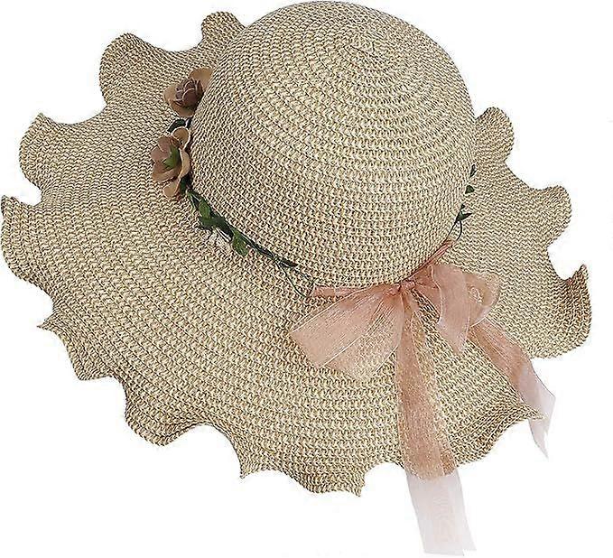 Women's Straw Foldable Wide Brim Sun Hat