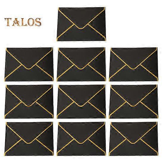 10Pcs Hot Stamping Envelope Golden Border Blanks V-Flap Design Envelope Ευχετήριες κάρτες Προσκλήσεις Σημειώσεις Φάκελοι