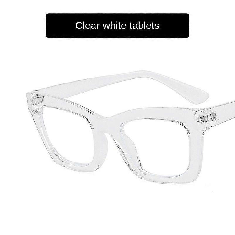 2022 New Anti-Blue Light Glasses Ladies Fashion Square Flat Mirror Transparent TR90 Frame Glasses Ladies