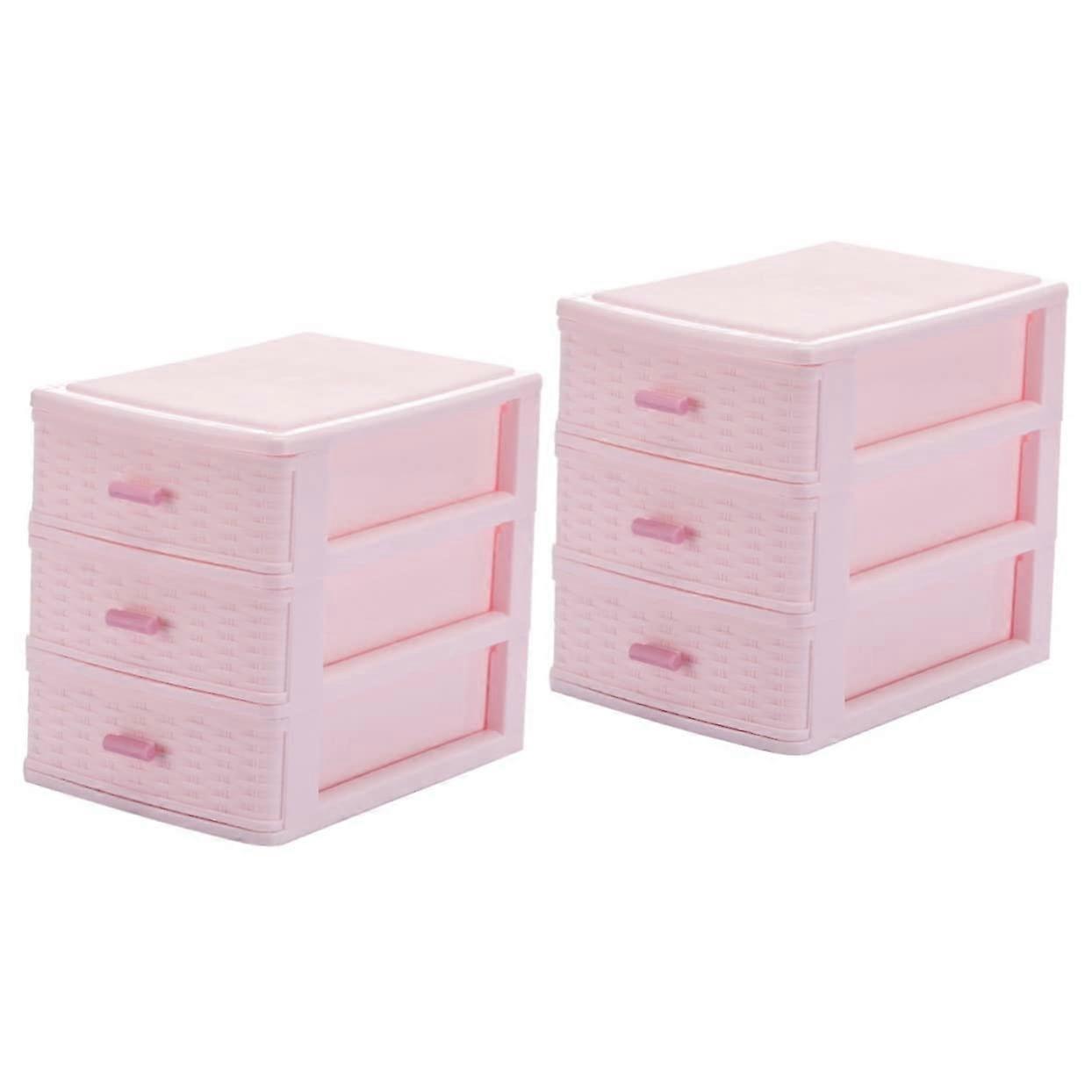 2 Pcs Desktop Storage Box Makeup Display Makeup Case Storage Rack Makeup Case Container