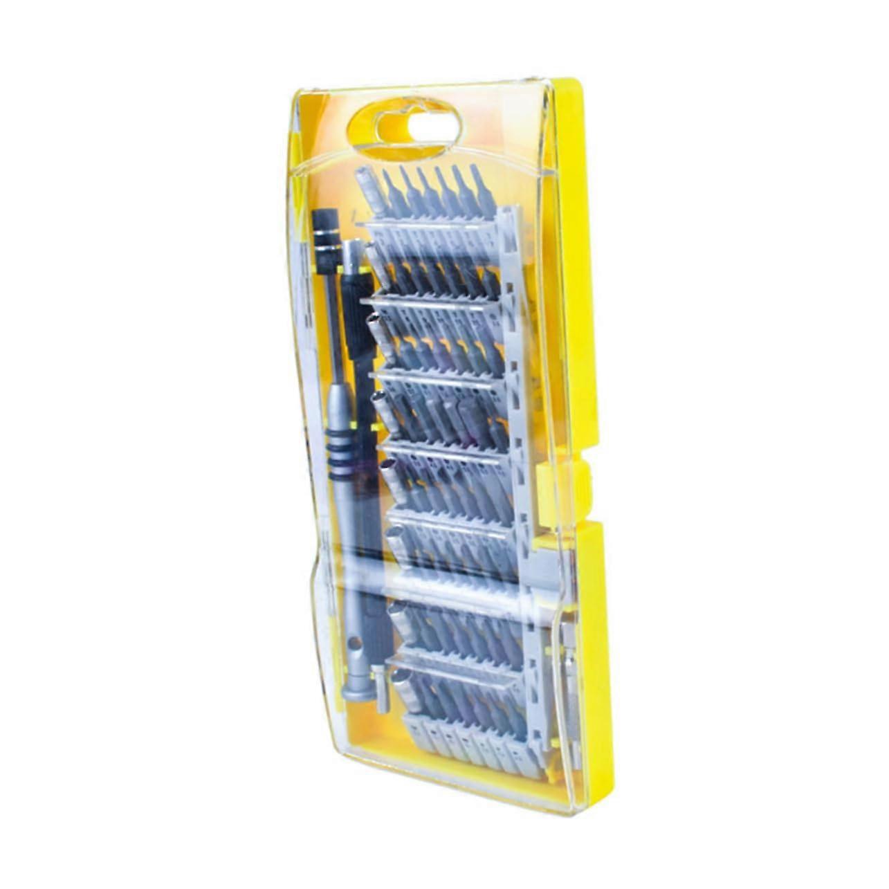 Professional Mobile Tool 60-In-1 S2 Steel Screwdriver Disassemble Kit For Electronics Repair With Precision Bits Yellow