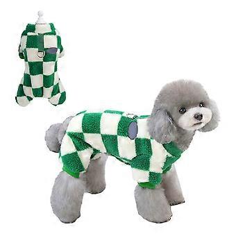 Dog Pajamas for Small Dogs Girl Winter Dog Sweater with Leash Ring Warm Puppy Fleece Pet Clothes Outfits(Green)