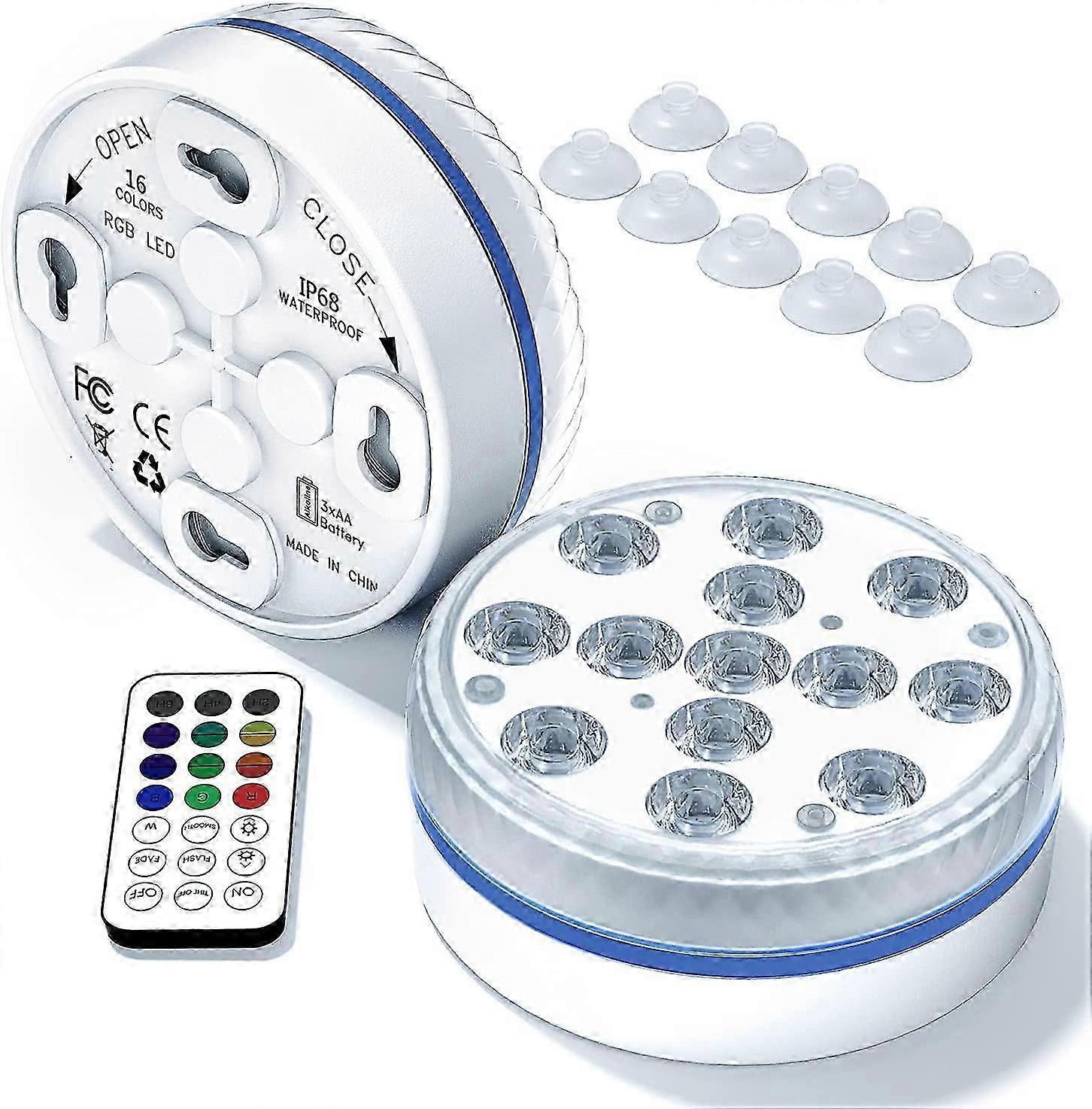 Swimming pool lights - 3 diving lights (with magnetic suction cup 21-key wireless model diameter 7cm) 2 lights with 1 remote control &My