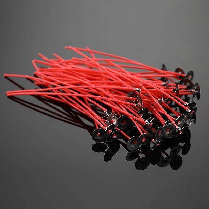 50/100pcs 12cm φυτίλι λαμπτήρων προ ζωηρό μοναδικό κόκκινο κερί σόγιας ποιότητα φυτίλια κεριών