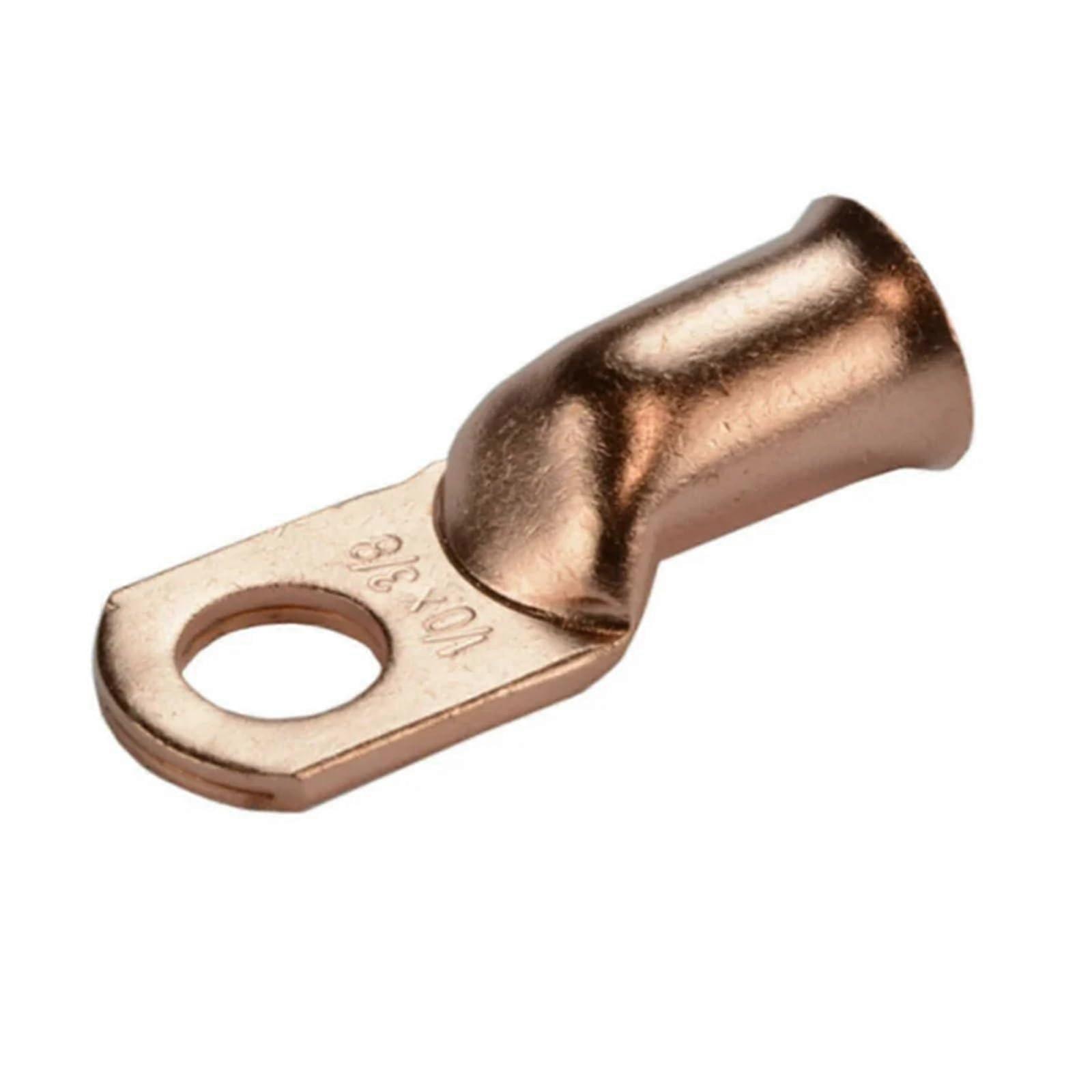 Copper Ring Terminal 10 Pcs Wire Battery Terminal Crimp Welding Connector Cable Lug Eyelet 1/0 AWG (3-8)