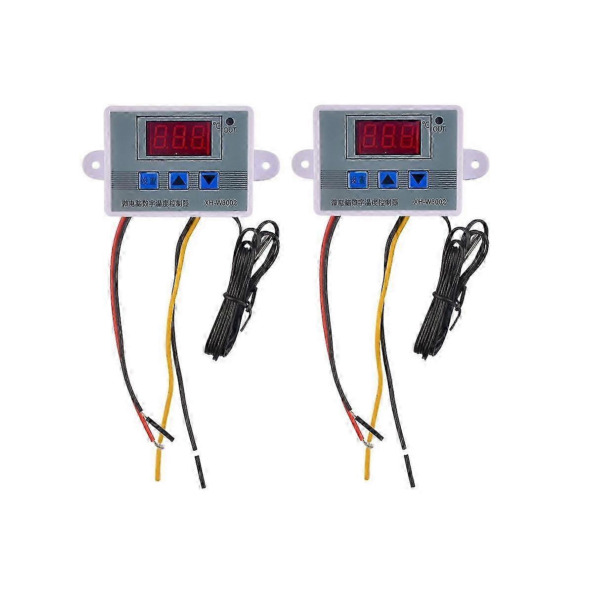 2Pcs W3002 Digital Temperature Controller Microcomputer Thermostat Thermoregulator Heat Cool Temper