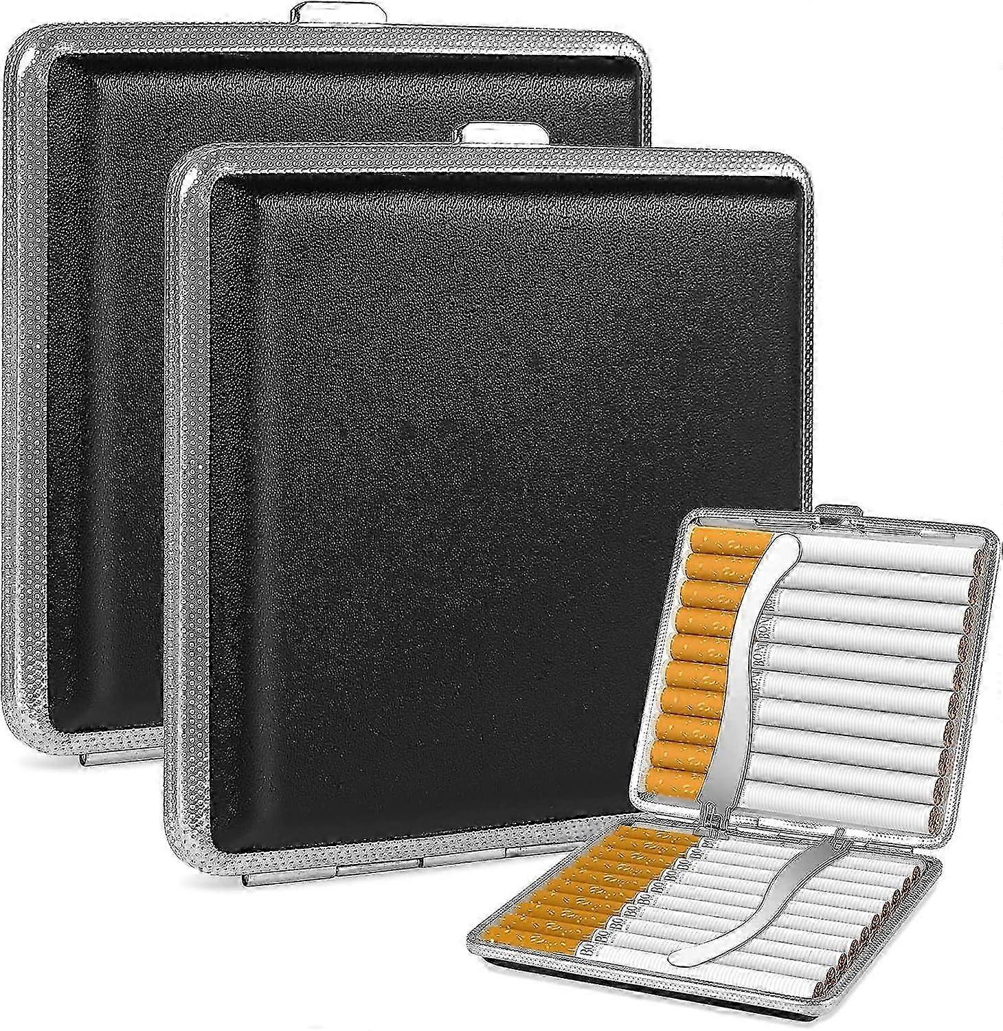 Cigarette Case 2pcs Portable Cigarette Holder Box Portable Clip Cigarettes Box Holder, Stylish PU Leather Cigarette for 20 Cigarettes, Cigarette Pack