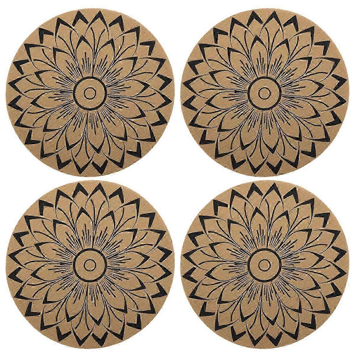 Circular placemat, printed, wipeable, anti slip, heat-resistant