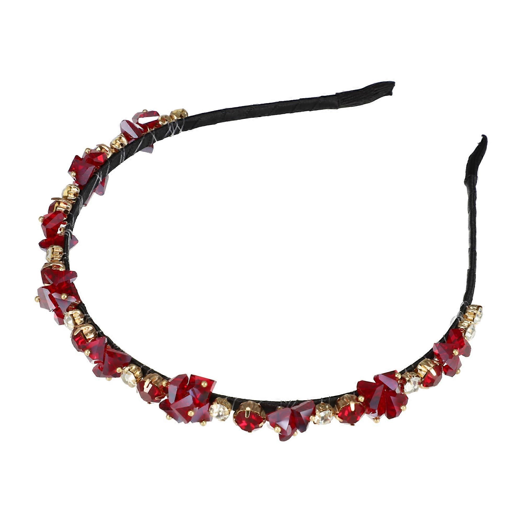 Bling Rhinestone Headband Red For Women 4.92 In X 0.59 In Unspecified Shapes Ref 8900