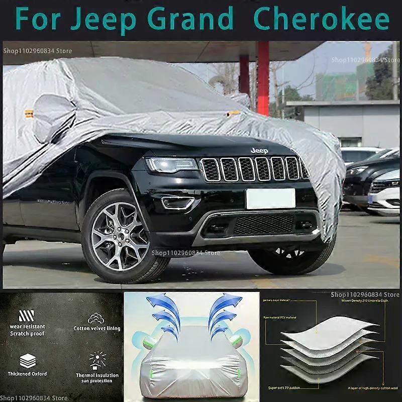 Για Jeep Grand Cherokee 210T πλήρη καλύμματα αυτοκινήτων Εξωτερική προστασία UV ήλιου Σκόνη βροχής Χιόνι προστατευτικό αυτόματο προστατευτικό κάλυμμα