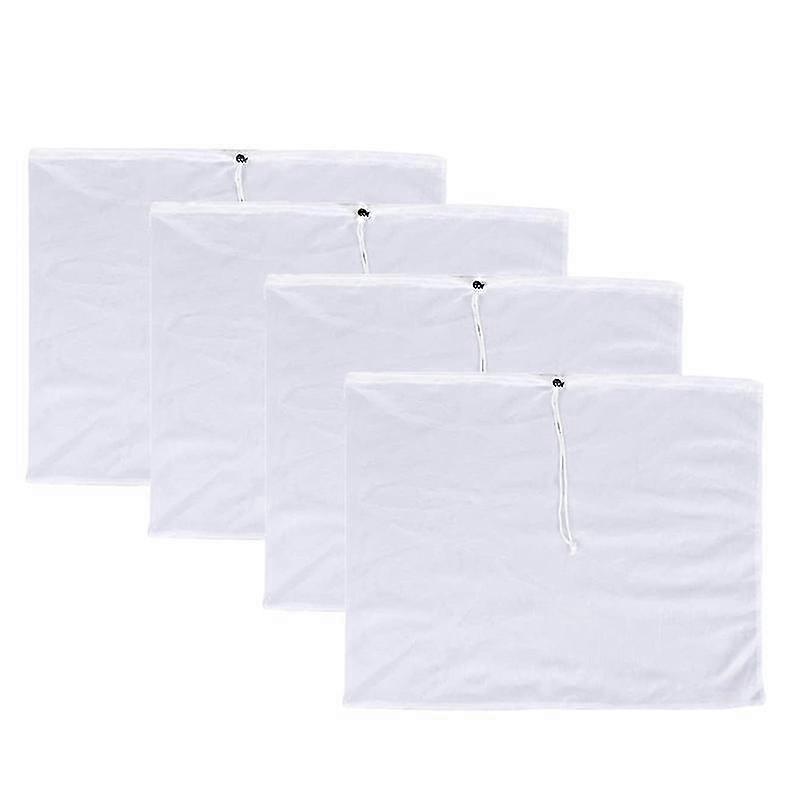 4 Pack Reusable Brew Bags for Wine Press, Cider Making & Fruit Straining - Drawstring Mesh Filter Bags