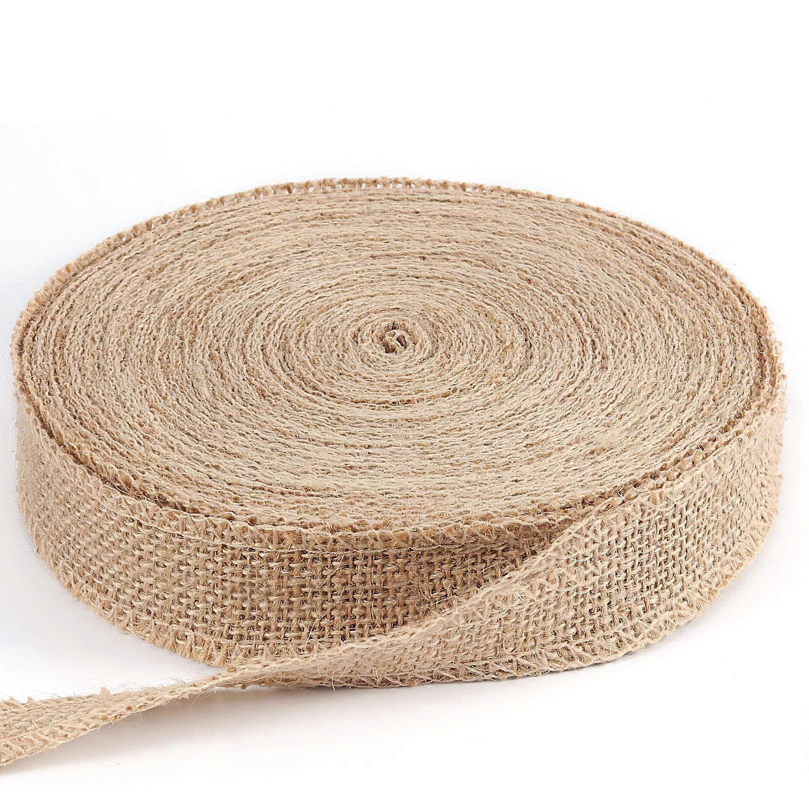 54 Yard 2 Inch Natural Color Burlap Ribbon, Jute Fabric for Crafts, Weddings, Home Decor, and DIY Projects