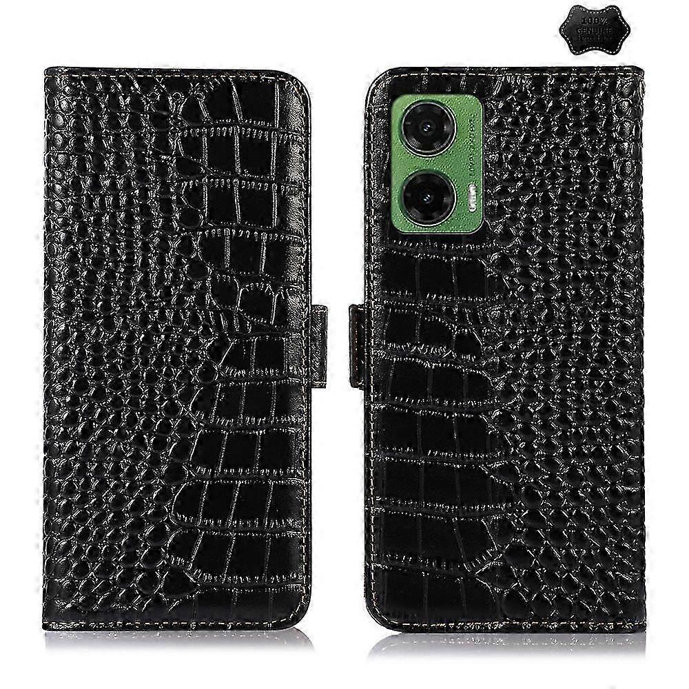 Cowhide Leather Phone Case with Crocodile Eming Top Layer