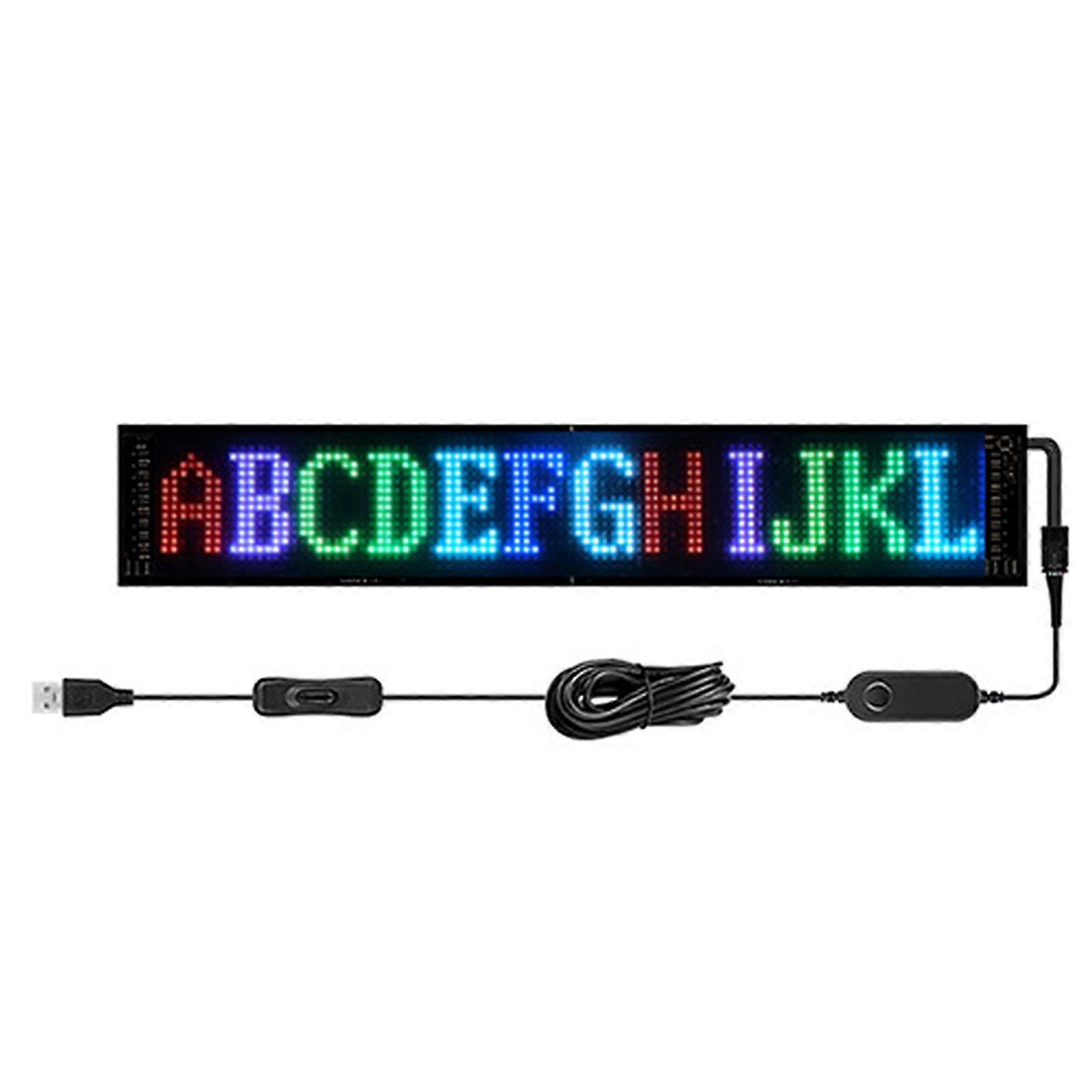 LED Pixel Panel Scrolling Advertising Car Rear Window Signs Flexible Addressable USB 5V Scrolling Text Animation Display Multicolor