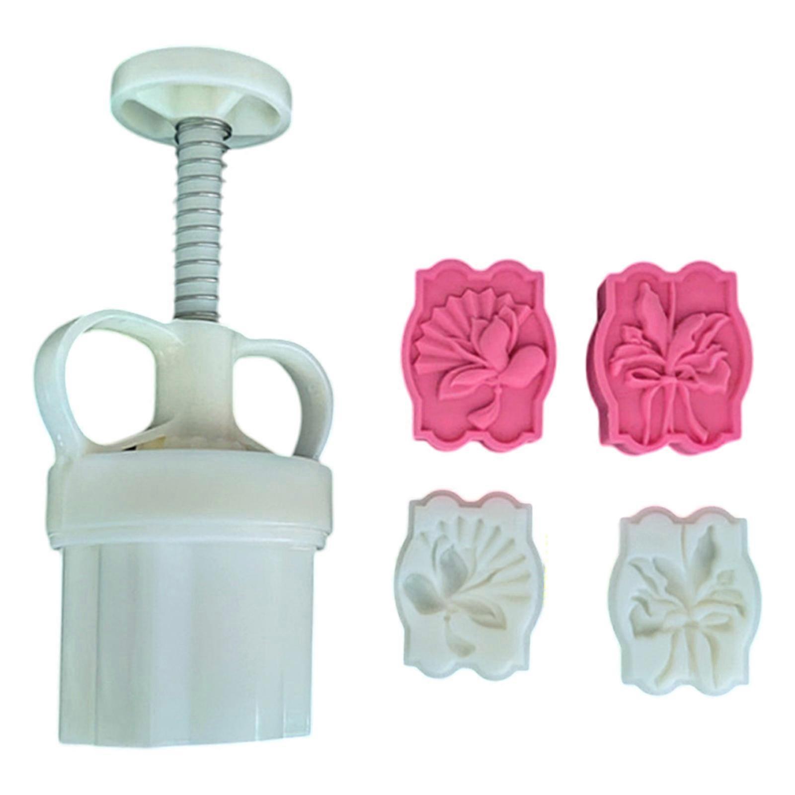 Practical Hand Press Mooncakes Molds Flower Mooncakes Embosser Practical Treat Maker for Celebration Delicacies