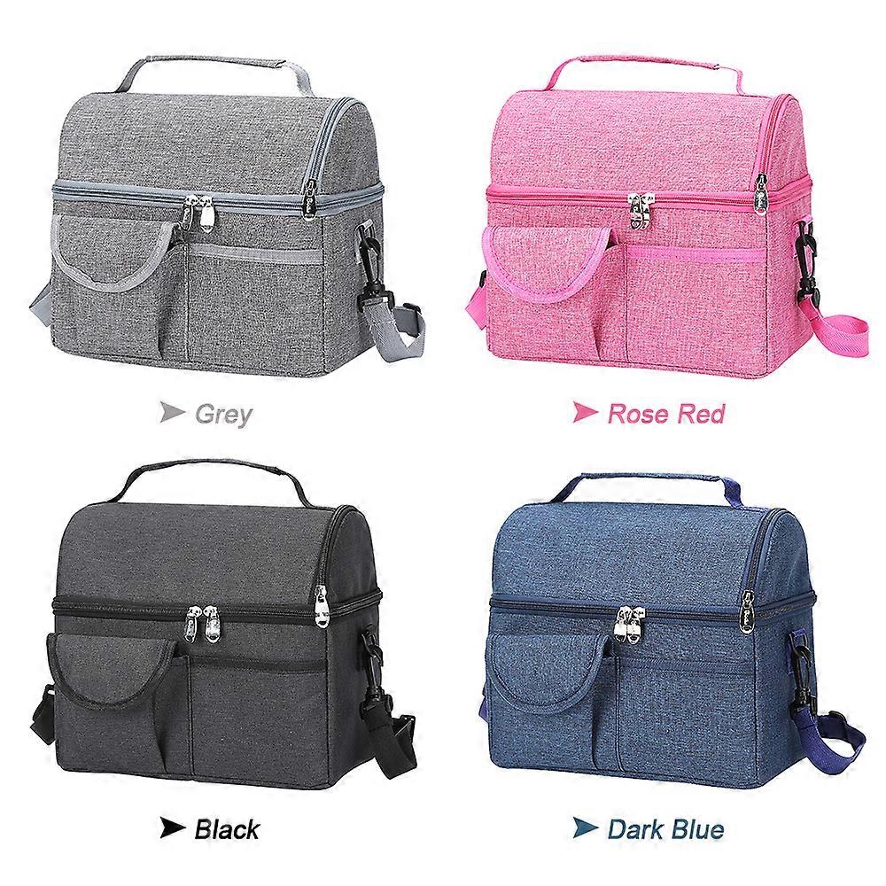 Portable Double Layer Insulated Cooler Bag Lunch Bag Tote for Camping BBQ Picnic Outdoor Activities