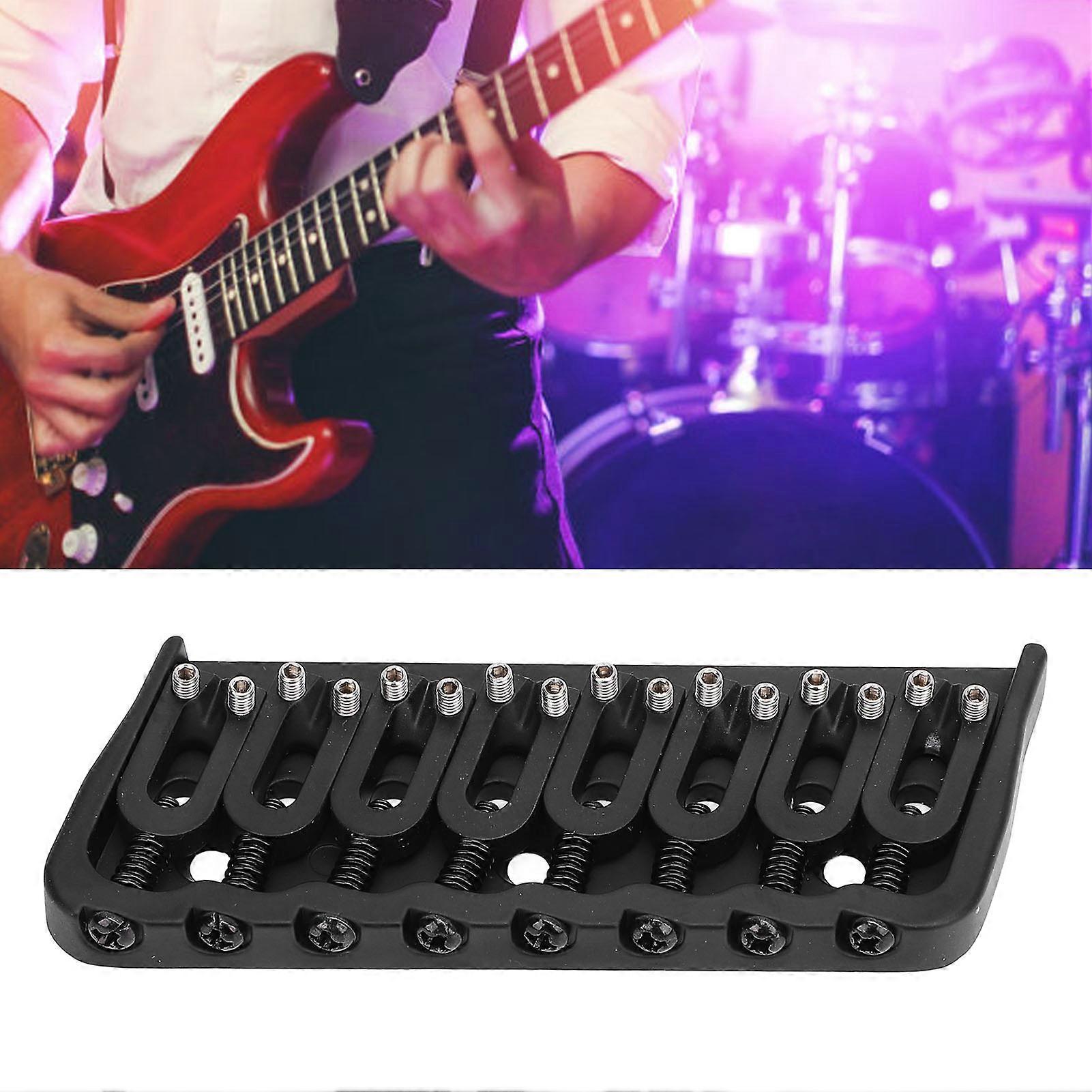 8 String Saddle Bridge String Thru Body Hardtail Bridge Replacement for Electric Guitar 10.8mm Spacing 